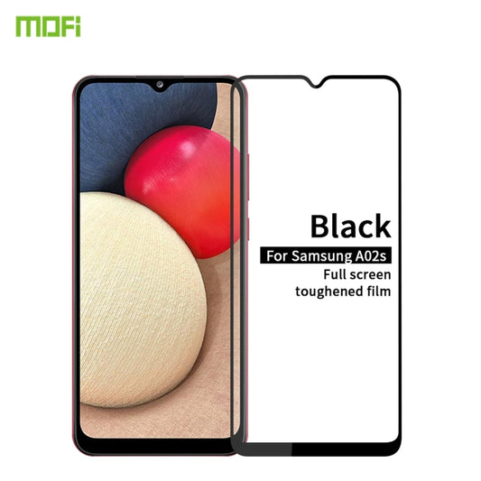 For Samsung Galaxy A02s MOFI 9H 2.5D Full Screen Tempered Glass Film(Black) - Galaxy Tempered Glass by MOFI | Online Shopping UK | buy2fix
