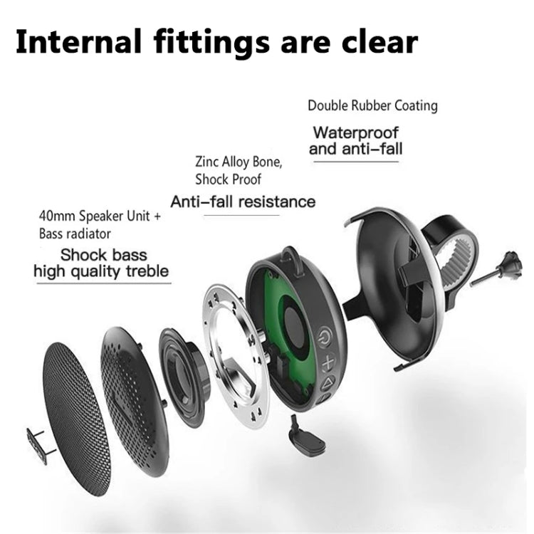 S360 Portable Outdoor Bikes Bluetooth Speaker IPX7 Waterproof  Dust-proof Shockproof Speaker, Support TF(Black) - Waterproof Speaker by buy2fix | Online Shopping UK | buy2fix