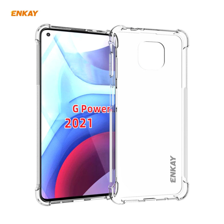 For Motorola Moto G Power 2021 Hat-Prince ENKAY Clear TPU Shockproof Case Soft Anti-slip Cover - Motorola Cases by ENKAY | Online Shopping UK | buy2fix