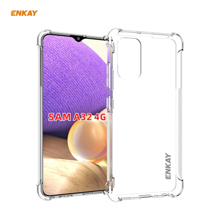 For Samsung Galaxy A32 4G Hat-Prince ENKAY Clear TPU Shockproof Case Soft Anti-slip Cover by ENKAY