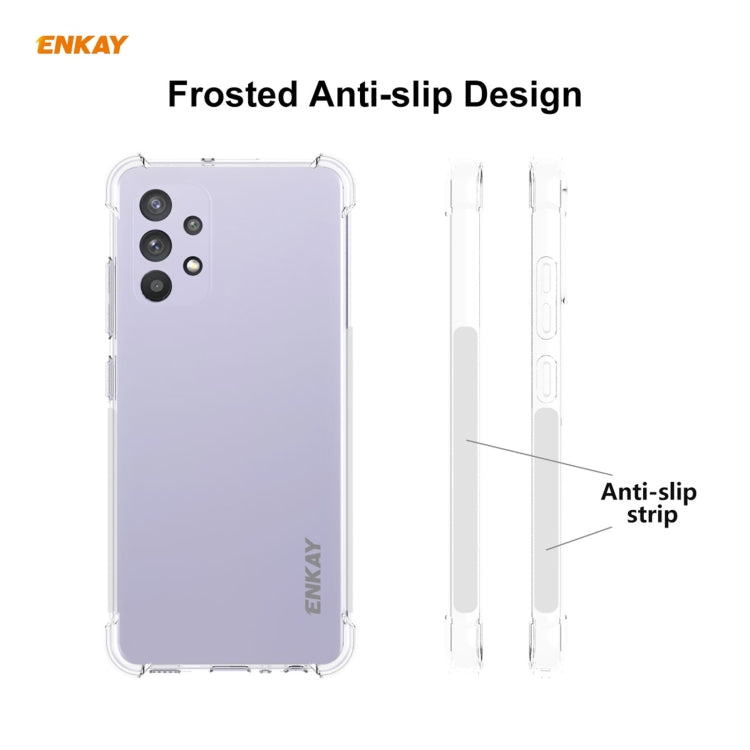 For Samsung Galaxy A32 4G Hat-Prince ENKAY Clear TPU Shockproof Case Soft Anti-slip Cover by ENKAY