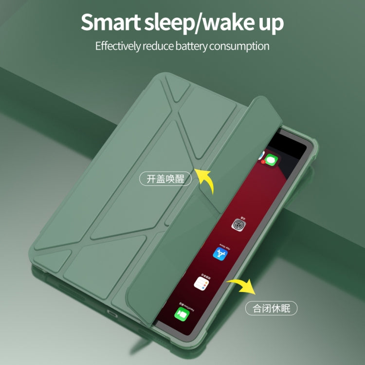 For iPad Air 11 2024 / Air 2022 10.9 Multi-folding Matte Surface Leather Tablet Case with Pen Slot(Red) by buy2fix