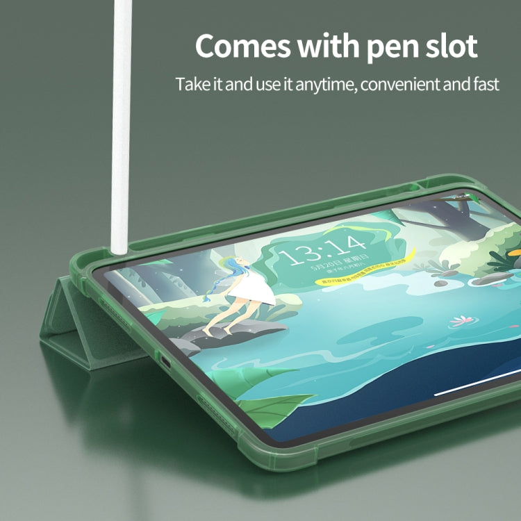 For iPad Air 11 2024 / Air 2022 10.9 Multi-folding Matte Surface Leather Tablet Case with Pen Slot(Black) by buy2fix