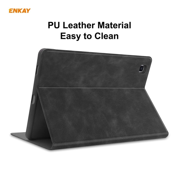 ENKAY ENK-8025 Cow Texture PU Leather + TPU Smart Case with Pen Slot for Samsung Galaxy Tab S6 Lite P610 / P615 / Tab S6 Lite 2022 / P613 / P619(Black) - Tab S6 Lite P610 / P615 by ENKAY | Online Shopping UK | buy2fix