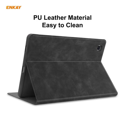 ENKAY ENK-8025 Cow Texture PU Leather + TPU Smart Case with Pen Slot for Samsung Galaxy Tab S6 Lite P610 / P615 / Tab S6 Lite 2022 / P613 / P619(Black) - Tab S6 Lite P610 / P615 by ENKAY | Online Shopping UK | buy2fix