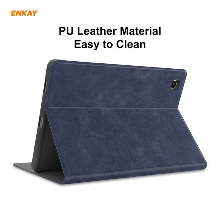 ENKAY ENK-8025 Cow Texture PU Leather + TPU Smart Case with Pen Slot for Samsung Galaxy Tab S6 Lite P610 / P615 / Tab S6 Lite 2022 / P613 / P619(Dark Blue) - Tab S6 Lite P610 / P615 by ENKAY | Online Shopping UK | buy2fix