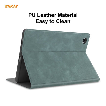 ENKAY ENK-8025 Cow Texture PU Leather + TPU Smart Case with Pen Slot for Samsung Galaxy Tab S6 Lite P610 / P615 / Tab S6 Lite 2022 / P613 / P619(Green) - Tab S6 Lite P610 / P615 by ENKAY | Online Shopping UK | buy2fix