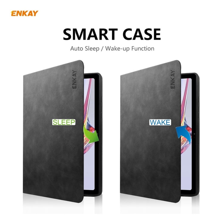 For Samsung Galaxy Tab A7 10.4 T500 / T505 2020 / 2022 ENKAY Cow Texture TPU Leather Smart Case(Black) - Other Galaxy Tab PC by ENKAY | Online Shopping UK | buy2fix