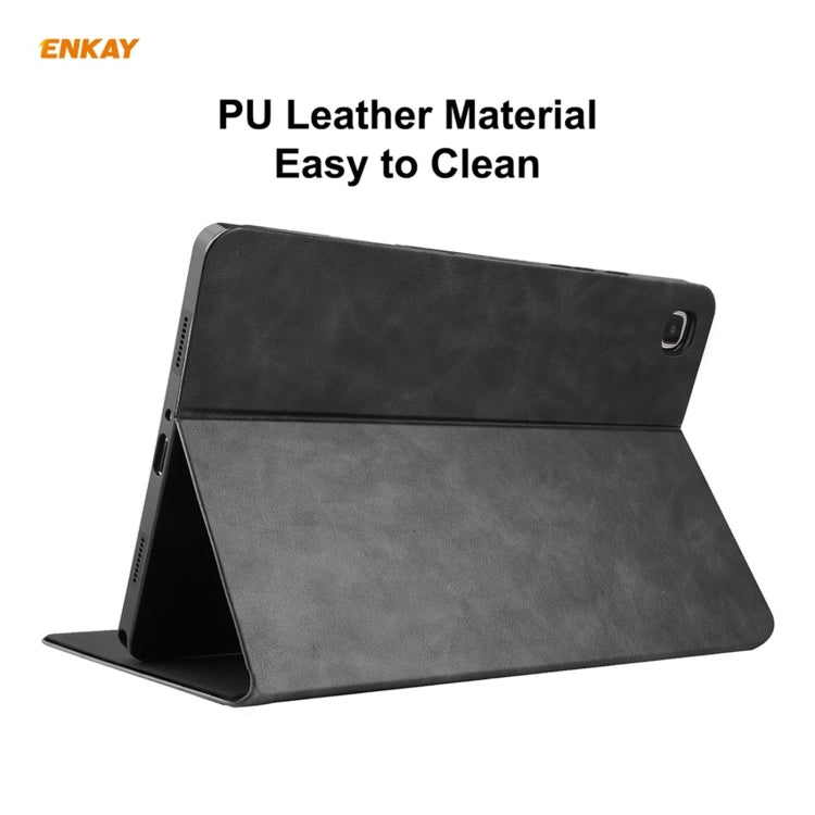 For Samsung Galaxy Tab A7 10.4 T500 / T505 2020 / 2022 ENKAY Cow Texture TPU Leather Smart Case(Black) - Other Galaxy Tab PC by ENKAY | Online Shopping UK | buy2fix