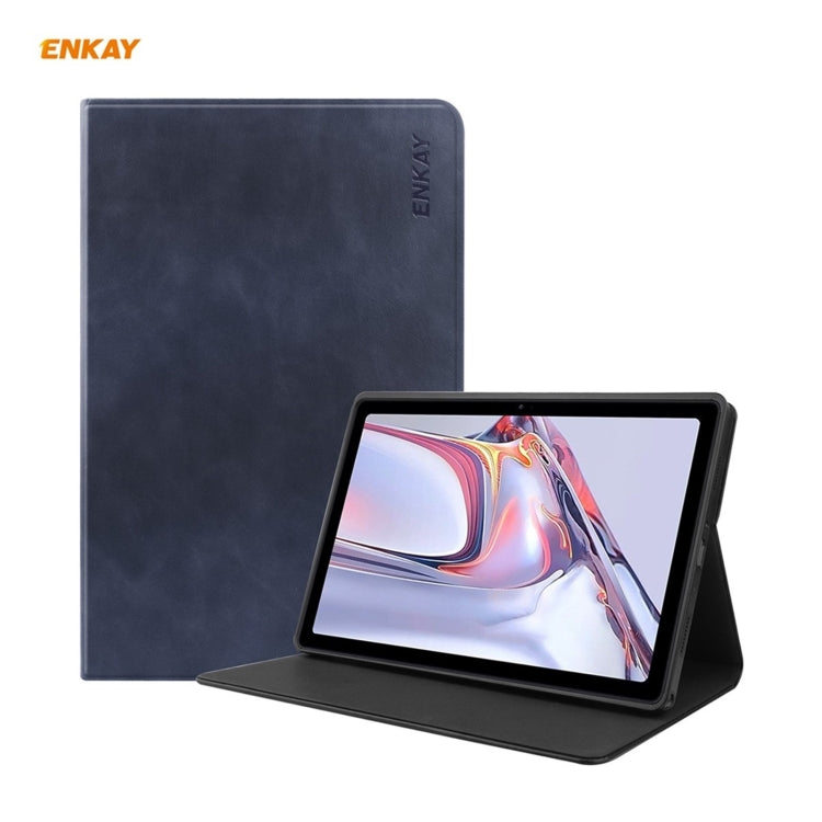 For Samsung Galaxy Tab A7 10.4 T500 / T505 2020 / 2022 ENKAY Cow Texture TPU Leather Smart Case(Dark Blue) - Other Galaxy Tab PC by ENKAY | Online Shopping UK | buy2fix