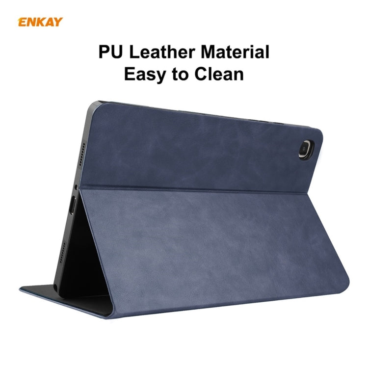 For Samsung Galaxy Tab A7 10.4 T500 / T505 2020 / 2022 ENKAY Cow Texture TPU Leather Smart Case(Dark Blue) - Other Galaxy Tab PC by ENKAY | Online Shopping UK | buy2fix