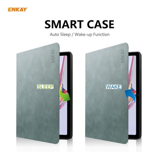 For Samsung Galaxy Tab A7 10.4 T500 / T505 2020 / 2022 ENKAY Cow Texture TPU Leather Smart Case(Green) - Other Galaxy Tab PC by ENKAY | Online Shopping UK | buy2fix