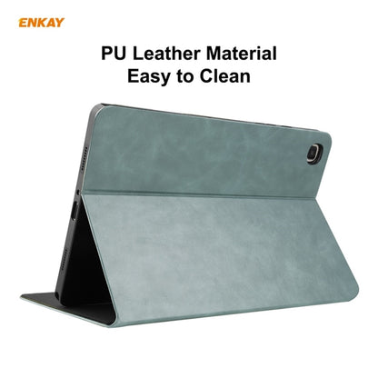 For Samsung Galaxy Tab A7 10.4 T500 / T505 2020 / 2022 ENKAY Cow Texture TPU Leather Smart Case(Green) - Other Galaxy Tab PC by ENKAY | Online Shopping UK | buy2fix