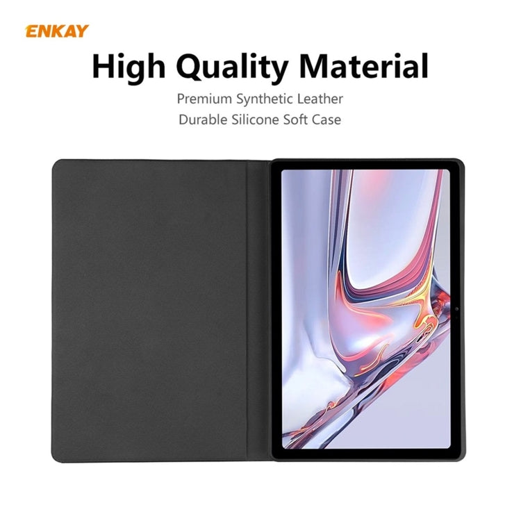 For Samsung Galaxy Tab A7 10.4 T500 / T505 2020 / 2022 ENKAY Cow Texture TPU Leather Smart Case(Grey) - Other Galaxy Tab PC by ENKAY | Online Shopping UK | buy2fix