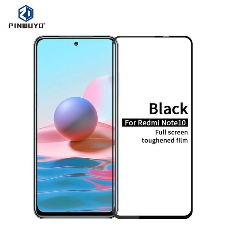 For Xiaomi Redmi Note 10 PINWUYO 9H 2.5D Full Screen Tempered Glass Film(Black) -  by PINWUYO | Online Shopping UK | buy2fix