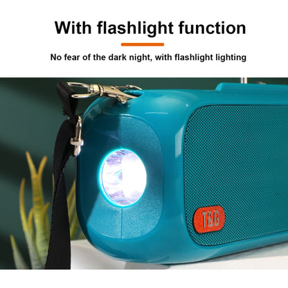 T&G TG613 TWS Solar Portable Bluetooth Speakers with LED Flashlight, Support TF Card / FM / AUX / U Disk(Dark Green) - Desktop Speaker by T&G | Online Shopping UK | buy2fix