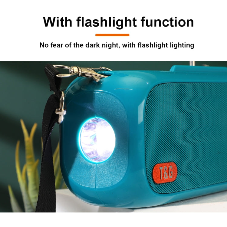 T&G TG613 TWS Solar Portable Bluetooth Speakers with LED Flashlight, Support TF Card / FM / AUX / U Disk(Red) - Desktop Speaker by T&G | Online Shopping UK | buy2fix