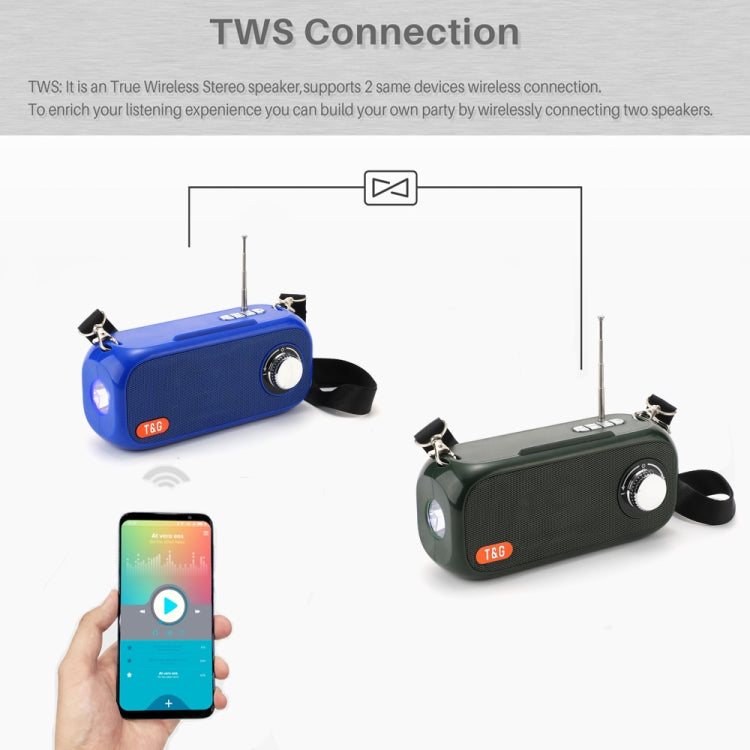T&G TG613 TWS Solar Portable Bluetooth Speakers with LED Flashlight, Support TF Card / FM / AUX / U Disk(Gray) - Desktop Speaker by T&G | Online Shopping UK | buy2fix
