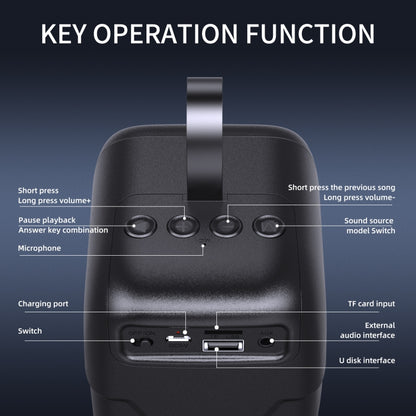 BT08 Portable Cylindrical Bluetooth Speaker, Supports TF card / FM / 3.5mm AUX / U Disk - Desktop Speaker by buy2fix | Online Shopping UK | buy2fix