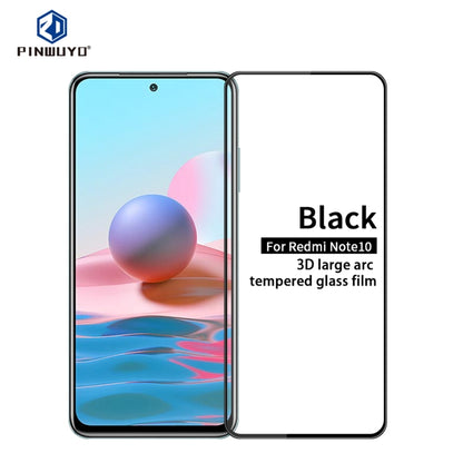 For Xiaomi Redmi Note10 PINWUYO 9H 3D Curved Full Screen Explosion-proof Tempered Glass Film(Black) -  by PINWUYO | Online Shopping UK | buy2fix