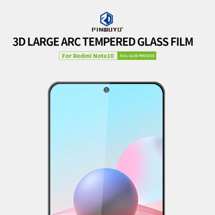 For Xiaomi Redmi Note10 PINWUYO 9H 3D Curved Full Screen Explosion-proof Tempered Glass Film(Black) -  by PINWUYO | Online Shopping UK | buy2fix