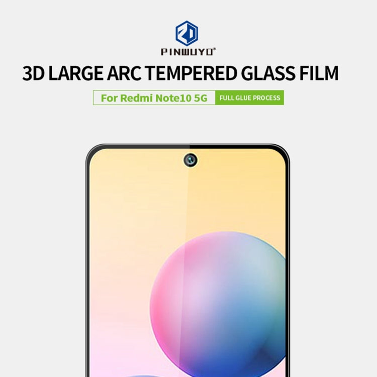 For Xiaomi Redmi Note10 5G PINWUYO 9H 3D Curved Full Screen Explosion-proof Tempered Glass Film(Black) -  by PINWUYO | Online Shopping UK | buy2fix