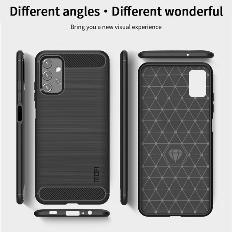 For Samsung Galaxy A32 5G MOFI Gentleness Series Brushed Texture Carbon Fiber Soft TPU Case(Black) - Galaxy Phone Cases by MOFI | Online Shopping UK | buy2fix