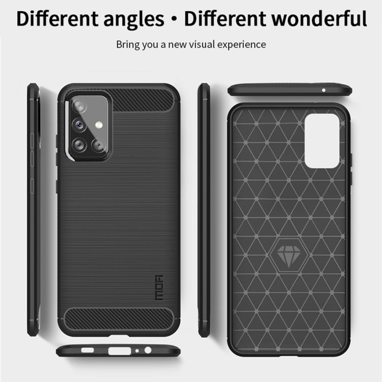 For Samsung Galaxy A72 5G/4G MOFI Gentleness Series Brushed Texture Carbon Fiber Soft TPU Case(Black) - Galaxy Phone Cases by MOFI | Online Shopping UK | buy2fix