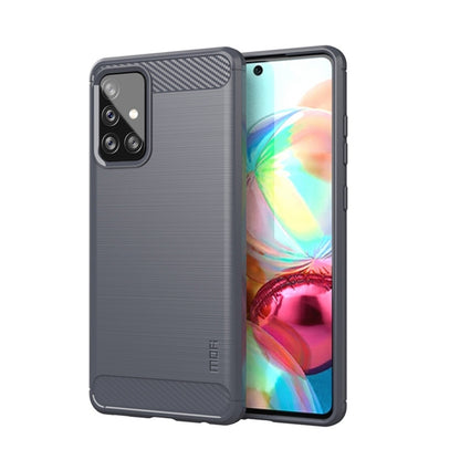 For Samsung Galaxy A72 5G/4G MOFI Gentleness Series Brushed Texture Carbon Fiber Soft TPU Case(Grey) - Galaxy Phone Cases by MOFI | Online Shopping UK | buy2fix
