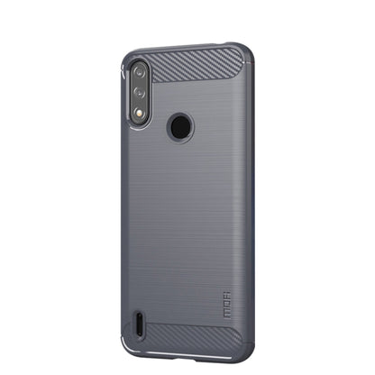 For Motorola Moto E7 Power MOFI Gentleness Series Brushed Texture Carbon Fiber Soft TPU Case(Gray) - Motorola Cases by MOFI | Online Shopping UK | buy2fix