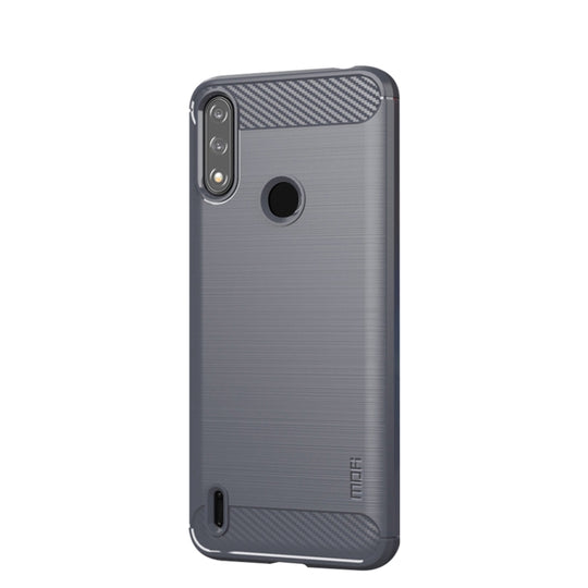 For Motorola Moto E7 Power MOFI Gentleness Series Brushed Texture Carbon Fiber Soft TPU Case(Gray)