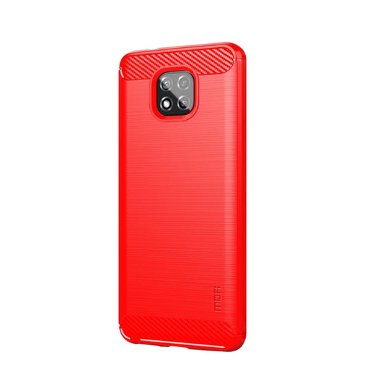 For Motorola Moto G Power 2021 MOFI Gentleness Series Brushed Texture Carbon Fiber Soft TPU Case(Red) - Motorola Cases by MOFI | Online Shopping UK | buy2fix
