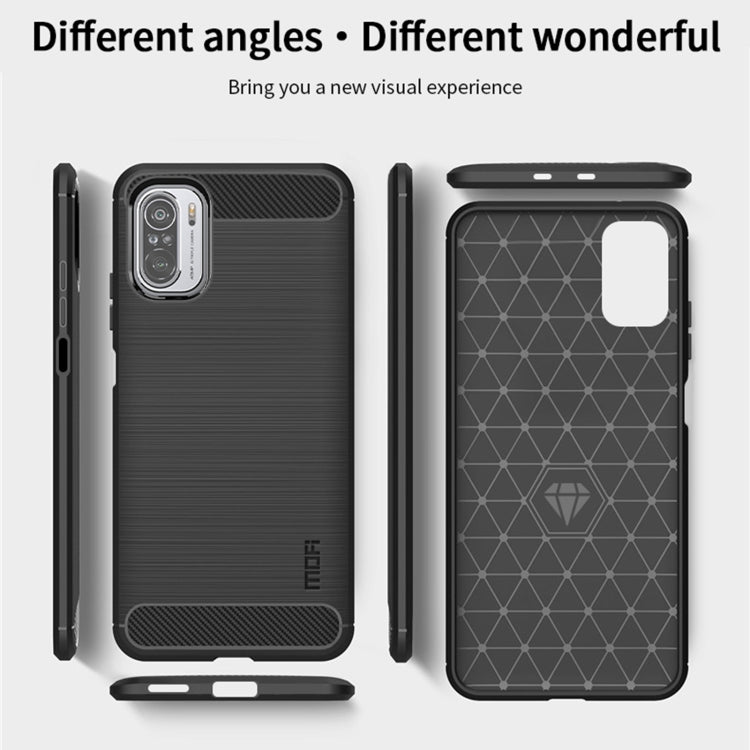 For Xiaomi Redmi K40 / K40 Pro / K40 Pro+ / Poco F3 MOFI Gentleness Series Brushed Texture Carbon Fiber Soft TPU Case(Black) - Xiaomi Cases by MOFI | Online Shopping UK | buy2fix