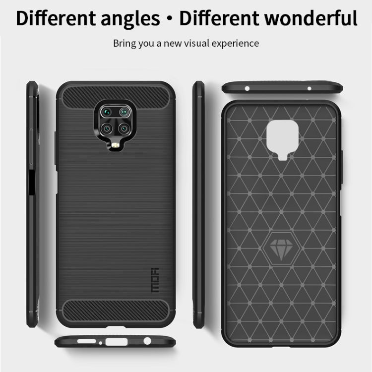 For Xiaomi Redmi Note 9s / Note 9 Pro / Note 9 Pro Max / Foco M2 Pro MOFI Gentleness Series Brushed Texture Carbon Fiber Soft TPU Case(Grey) - Xiaomi Cases by MOFI | Online Shopping UK | buy2fix