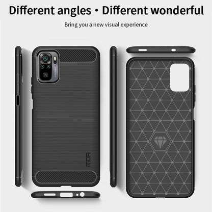 For Xiaomi Redmi Note 10 / Note 10S MOFI Gentleness Series Brushed Texture Carbon Fiber Soft TPU Case(Black) - Xiaomi Cases by MOFI | Online Shopping UK | buy2fix