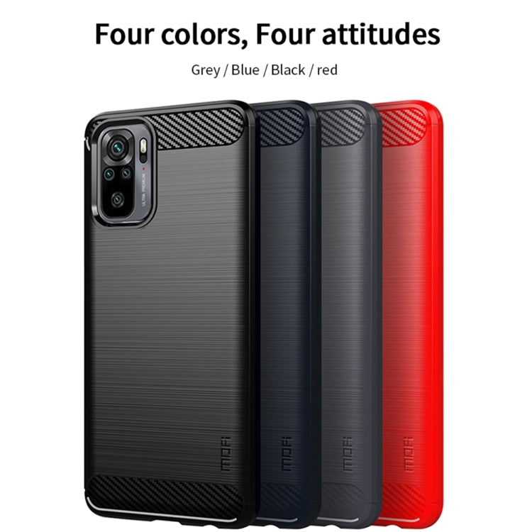 For Xiaomi Redmi Note 10 / Note 10S MOFI Gentleness Series Brushed Texture Carbon Fiber Soft TPU Case(Black) - Xiaomi Cases by MOFI | Online Shopping UK | buy2fix