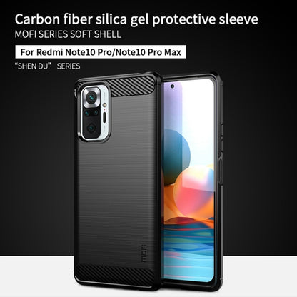 For Xiaomi Redmi Note 10 Pro / Note 10 Pro Max MOFI Gentleness Series Brushed Texture Carbon Fiber Soft TPU Case(Black) - Xiaomi Cases by MOFI | Online Shopping UK | buy2fix