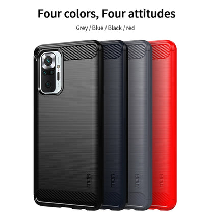 For Xiaomi Redmi Note 10 Pro / Note 10 Pro Max MOFI Gentleness Series Brushed Texture Carbon Fiber Soft TPU Case(Red) - Xiaomi Cases by MOFI | Online Shopping UK | buy2fix