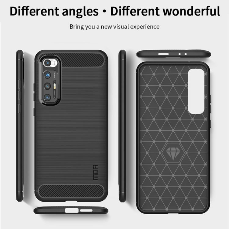 For Xiaomi Mi 10S MOFI Gentleness Series Brushed Texture Carbon Fiber Soft TPU Case(Black) - Xiaomi Cases by MOFI | Online Shopping UK | buy2fix