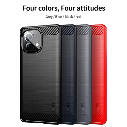 For Xiaomi Mi 11 MOFI Gentleness Series Brushed Texture Carbon Fiber Soft TPU Case(Blue) - Xiaomi Cases by MOFI | Online Shopping UK | buy2fix