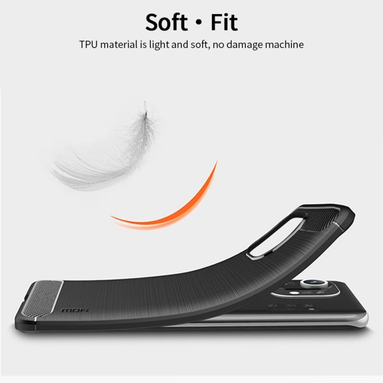 For Xiaomi Mi 11 MOFI Gentleness Series Brushed Texture Carbon Fiber Soft TPU Case(Red) - Xiaomi Cases by MOFI | Online Shopping UK | buy2fix