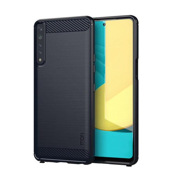 For LG Stylo 7 4G MOFI Gentleness Series Brushed Texture Carbon Fiber Soft TPU Case(Blue) by MOFI