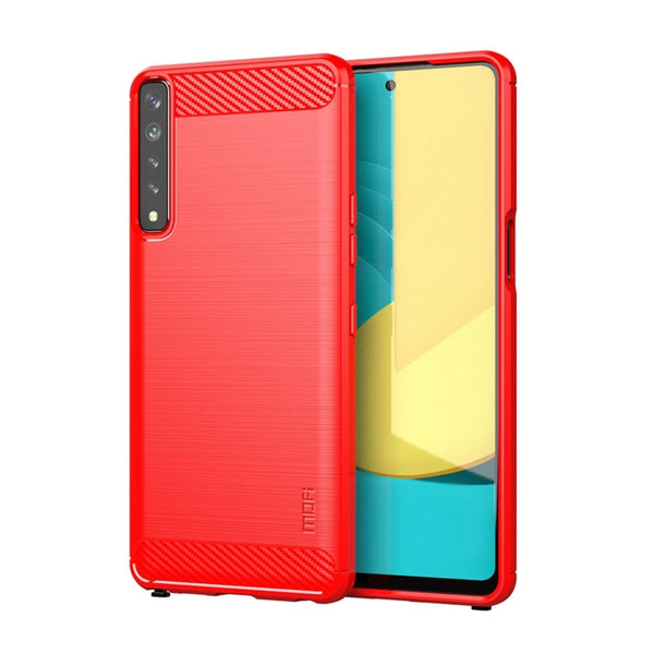 For LG Stylo 7 4G MOFI Gentleness Series Brushed Texture Carbon Fiber Soft TPU Case(Red) by MOFI