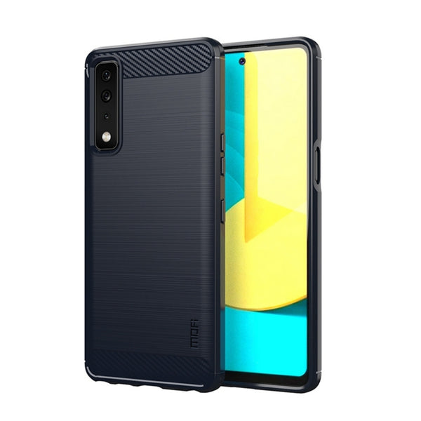 For LG Stylo 7 5G MOFI Gentleness Series Brushed Texture Carbon Fiber Soft TPU Case(Blue) by MOFI