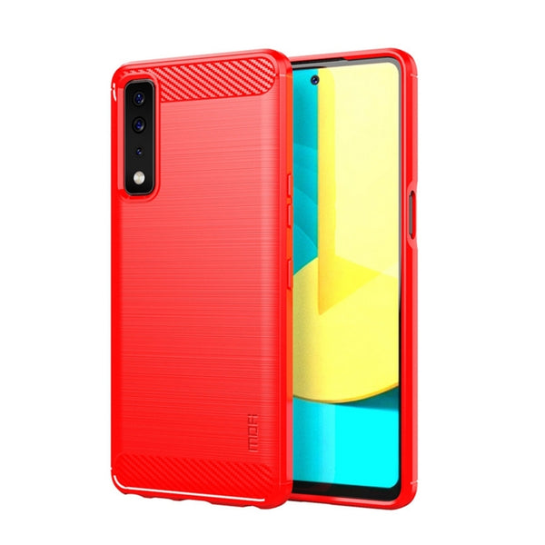 For LG Stylo 7 5G MOFI Gentleness Series Brushed Texture Carbon Fiber Soft TPU Case(Red) by MOFI