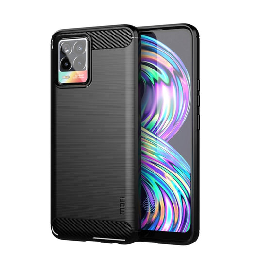 For OPPO Realme 8 / 8 Pro MOFI Gentleness Series Brushed Texture Carbon Fiber Soft TPU Case(Black) - Realme Cases by MOFI | Online Shopping UK | buy2fix