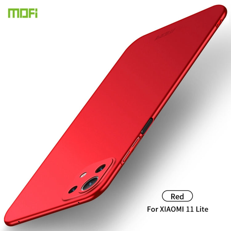For Xiaomi Mi 11 Lite MOFI Frosted PC Ultra-thin Hard Case(Red) - Xiaomi Cases by MOFI | Online Shopping UK | buy2fix