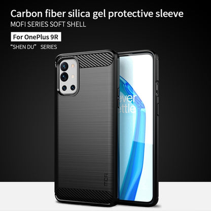 For OnePlus 9R MOFI Gentleness Series Brushed Texture Carbon Fiber Soft TPU Case(Blue) - OnePlus Cases by MOFI | Online Shopping UK | buy2fix