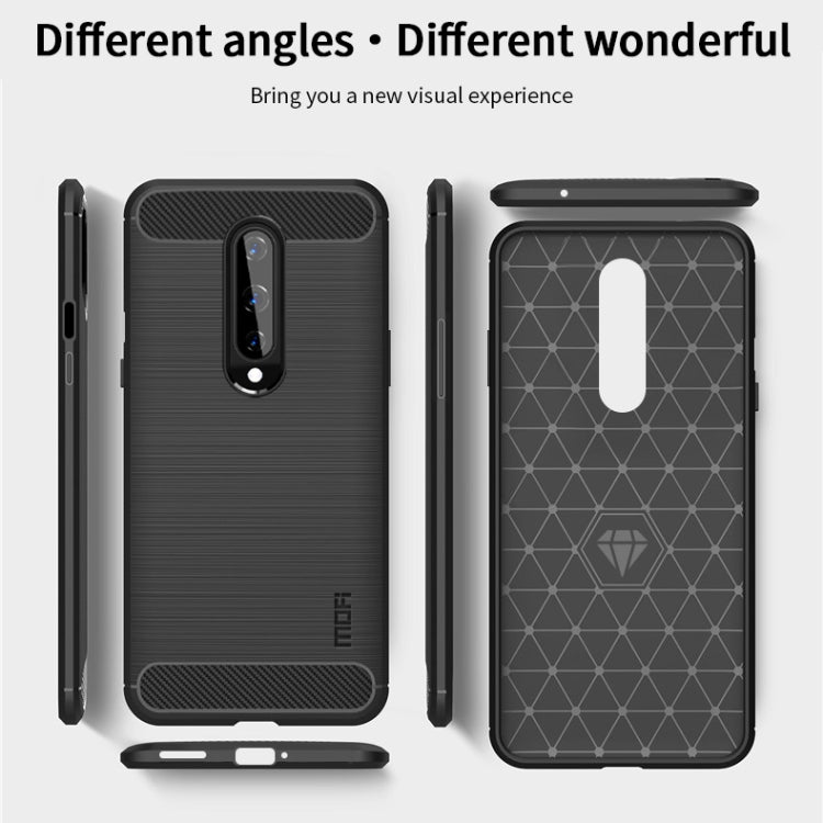 For OnePlus 8 MOFI Gentleness Series Brushed Texture Carbon Fiber Soft TPU Case(Blue) - OnePlus Cases by MOFI | Online Shopping UK | buy2fix