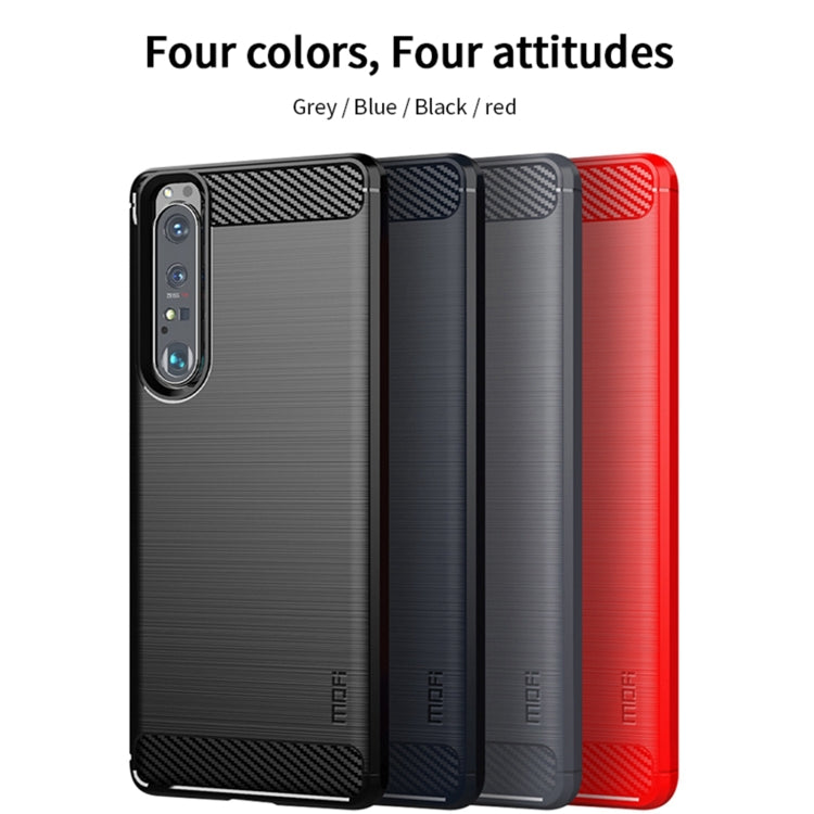 For Sony Xperia 1 lll MOFI Gentleness Series Brushed Texture Carbon Fiber Soft TPU Case(Black) - Sony Cases by MOFI | Online Shopping UK | buy2fix